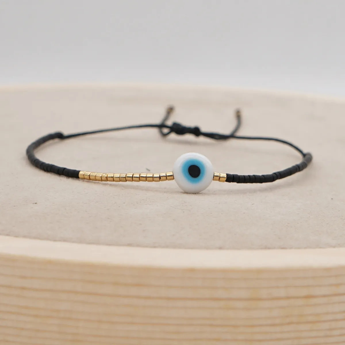 Simple Bohemian Glass Lucky Eyes Beaded Couple Bracelet