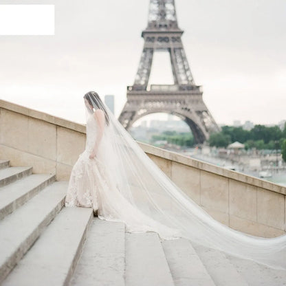 Simple Bride Veil Wedding Long Veil Photo Props