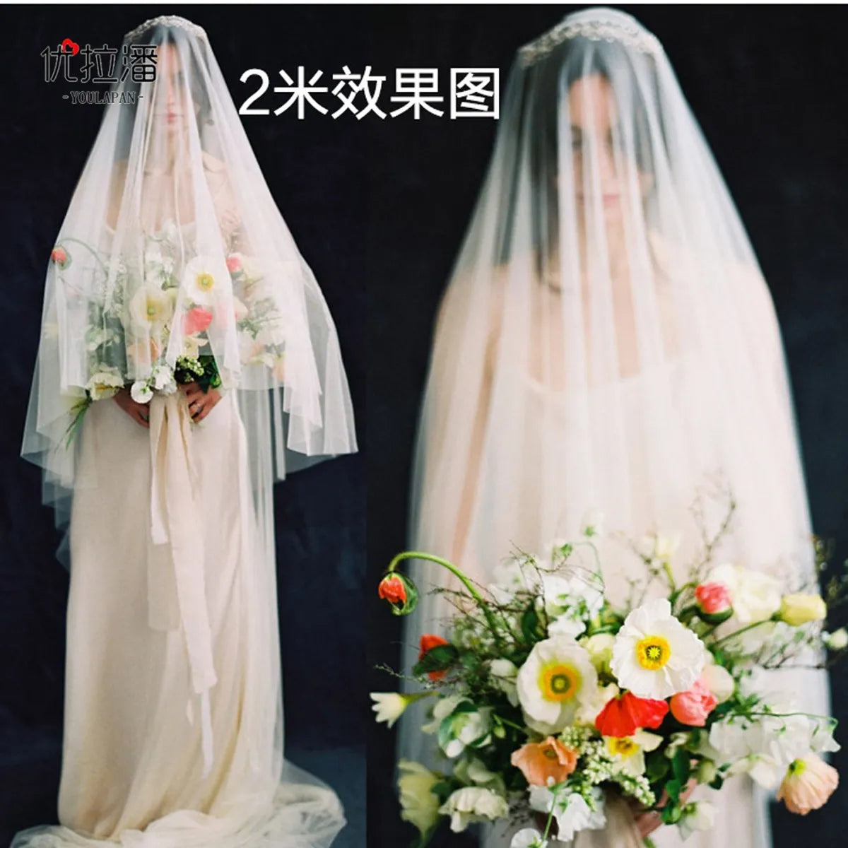 Simple Bride Veil Wedding Long Veil Photo Props