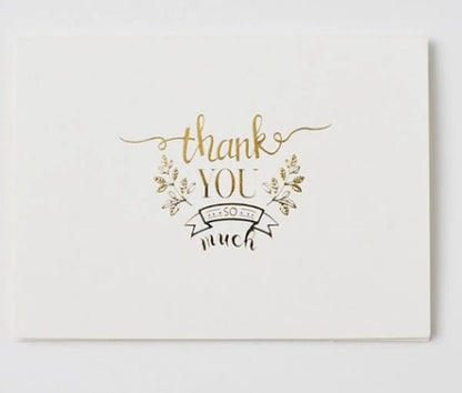 Simple Bronzing Thank You Holiday Creative Greeting Card With Envelope