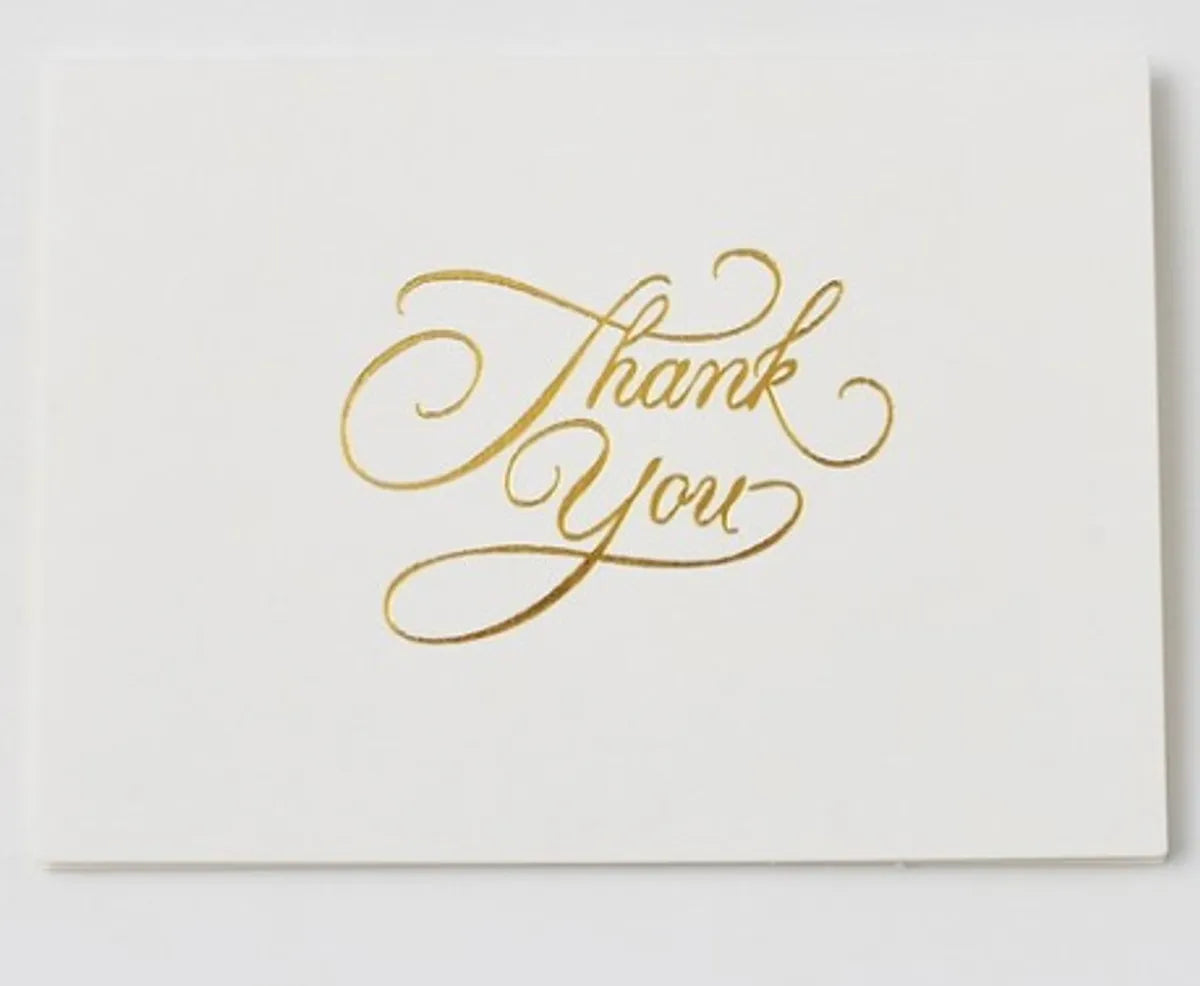 Simple Bronzing Thank You Holiday Creative Greeting Card With Envelope