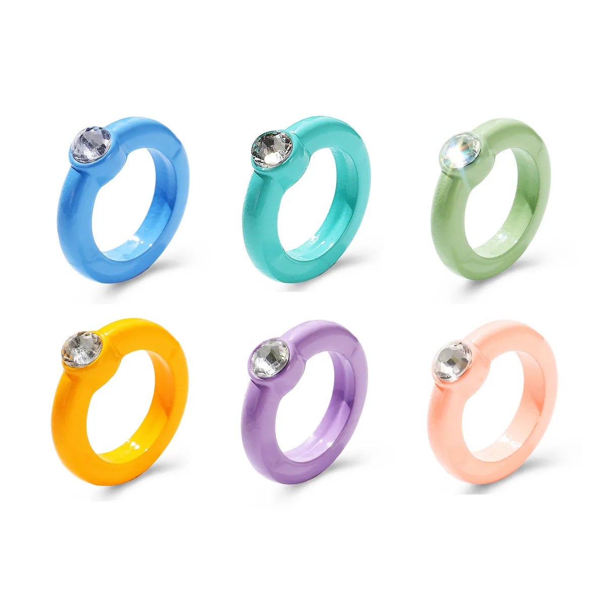 Simple Candy Color Acrylic Ring Wholesale