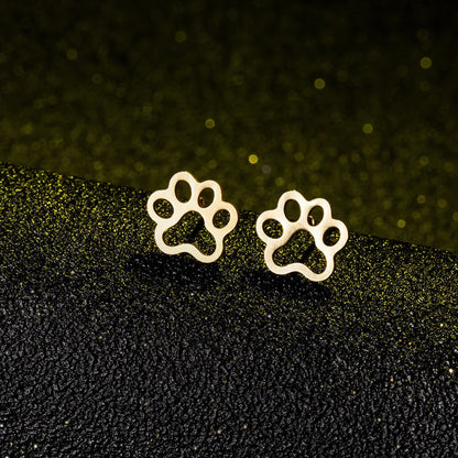 Simple Style Paw Print Plating Alloy No Inlaid Earrings Ear Studs