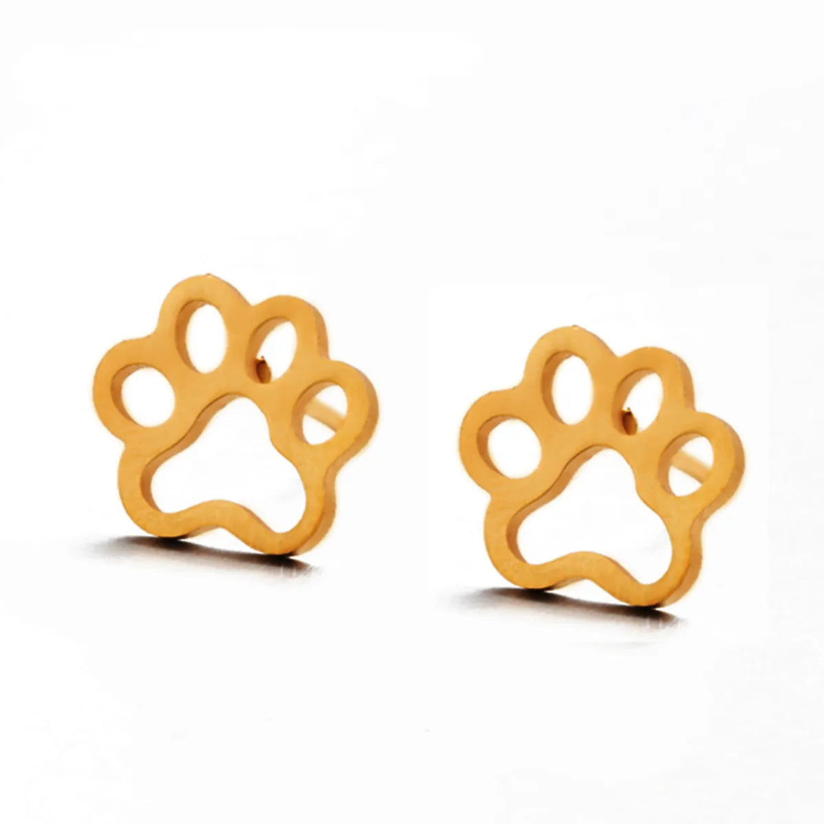 Simple Style Paw Print Plating Alloy No Inlaid Earrings Ear Studs