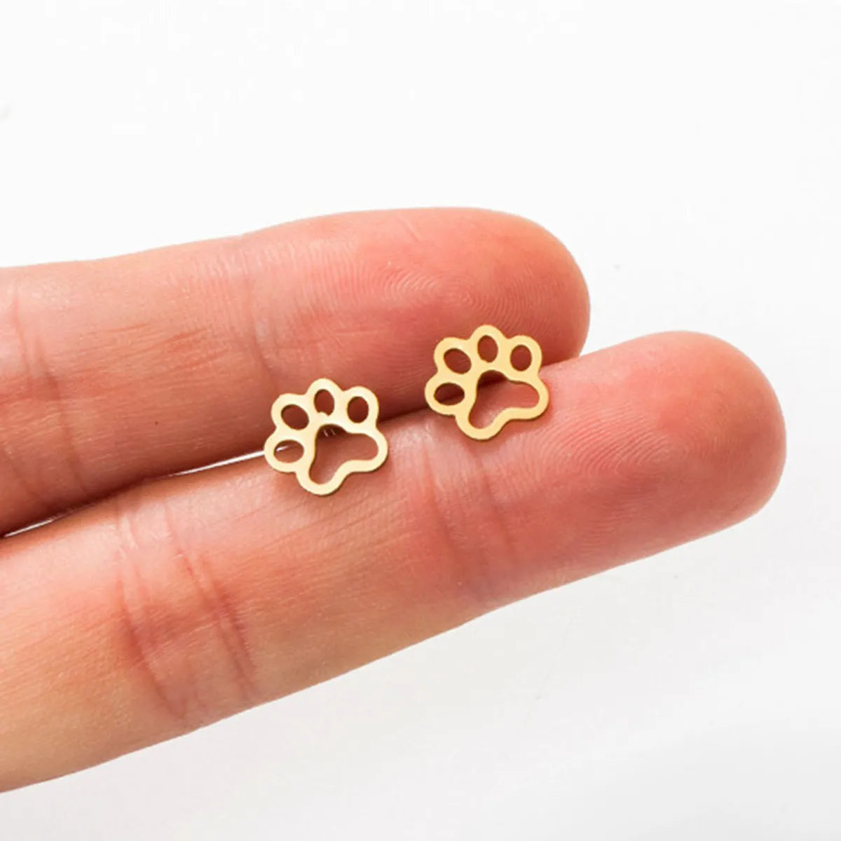 Simple Style Paw Print Plating Alloy No Inlaid Earrings Ear Studs