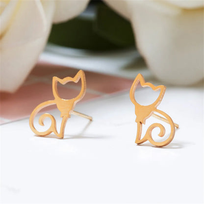 Fashion Animal Stainless Steel No Inlaid Earrings Ear Studs