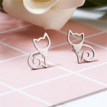 Fashion Animal Stainless Steel No Inlaid Earrings Ear Studs