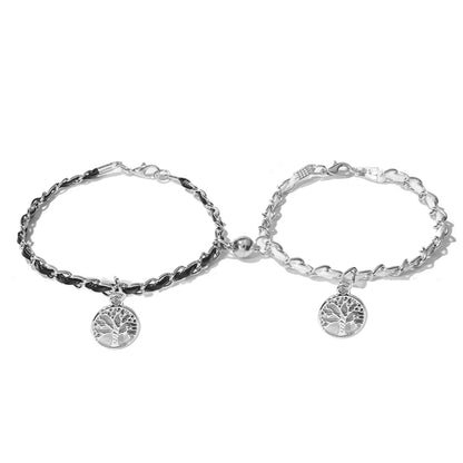 Simple Chain Magnetic Snap Lucky Tree Couple Bracelet