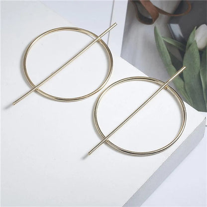 Simple Circle Hollow Long Earrings Nhpf141071