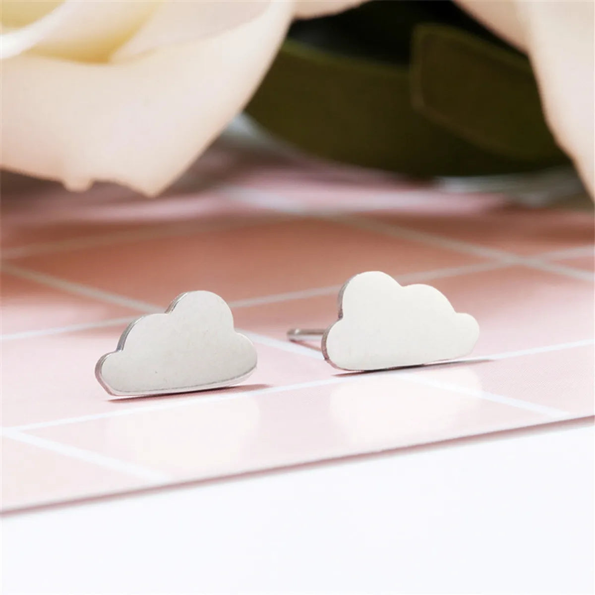 Simple Cloud Stainless Steel Earrings Wholesale