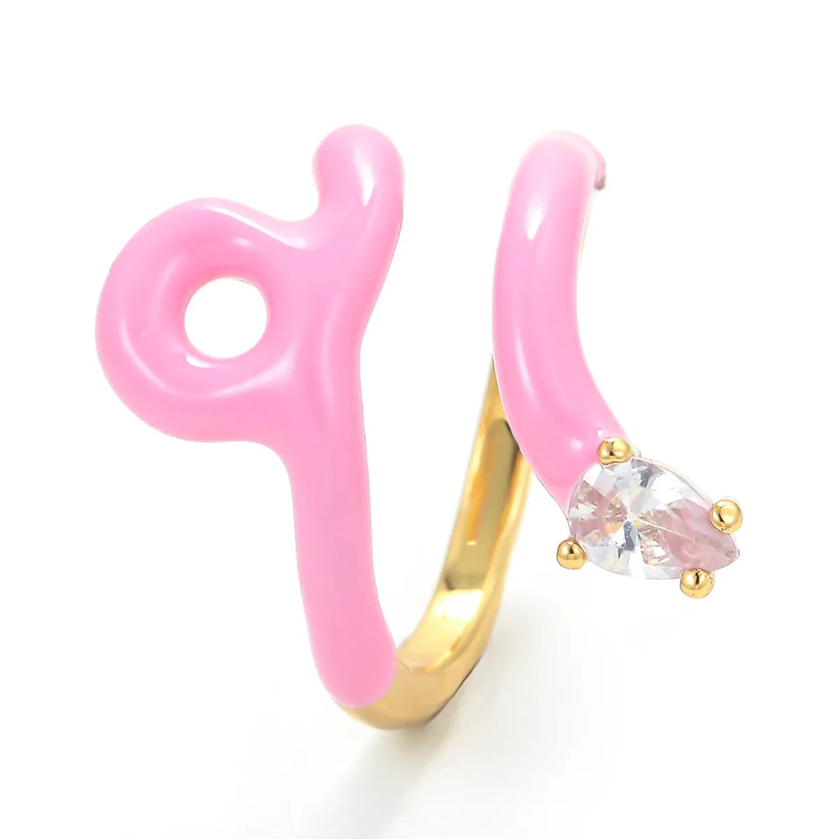 Korean Creative Personality Spirit Snake Ring Female Ins Simple Cute Colorful Oil Necklace Snake-shaped Index Finger Ring Foreign Trade Jewelry