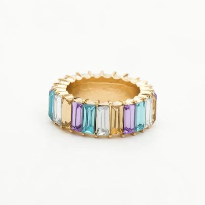 Simple Color Wild Square Zircon Ring Nhxr136076