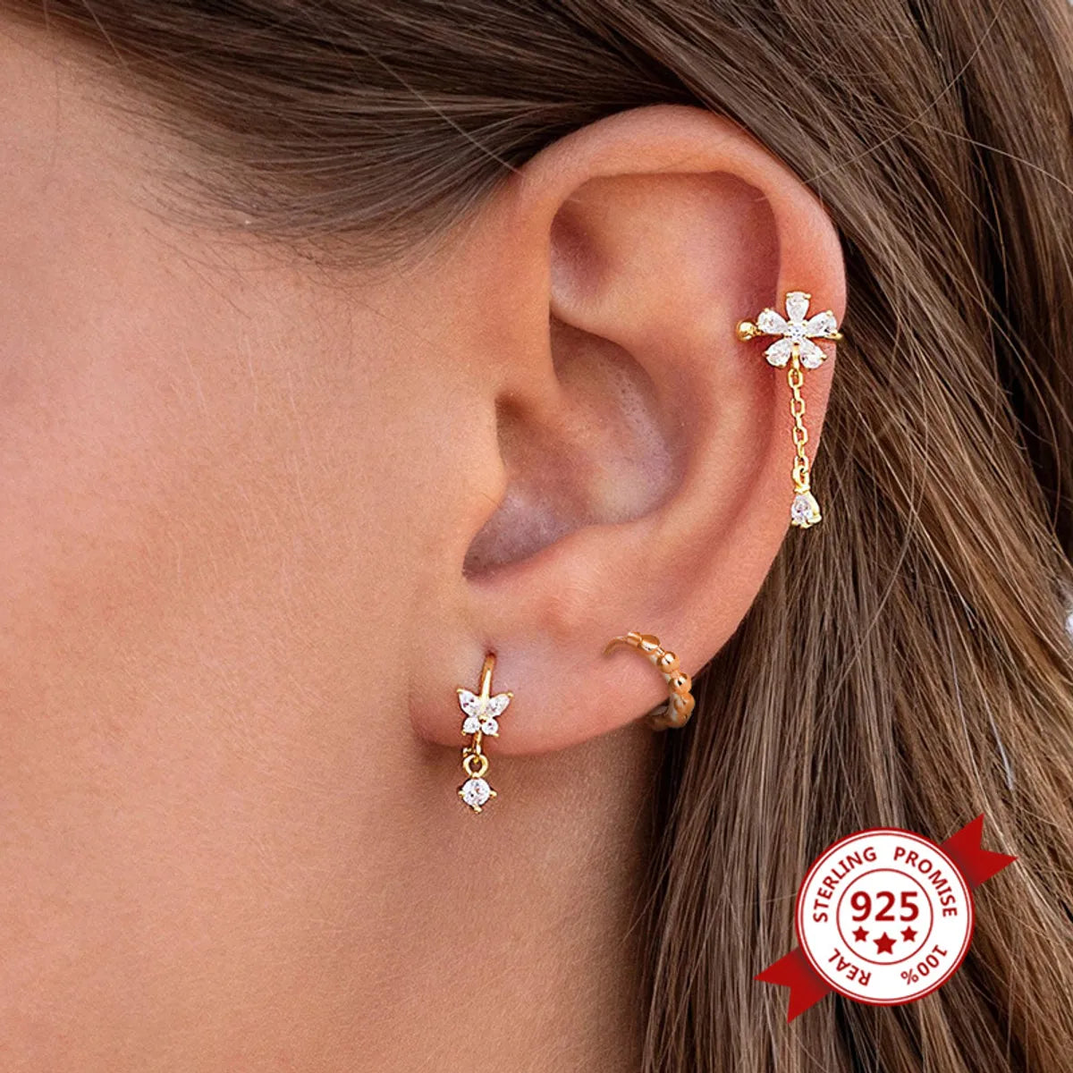 Simple Copper S925 Silver Minimalist Ball Beaded Hoop Earrings Wholesale