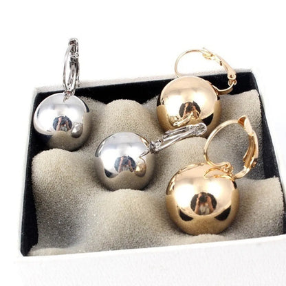 Simple Creative Ball Shaped Metal Copper Earrings Wholesale