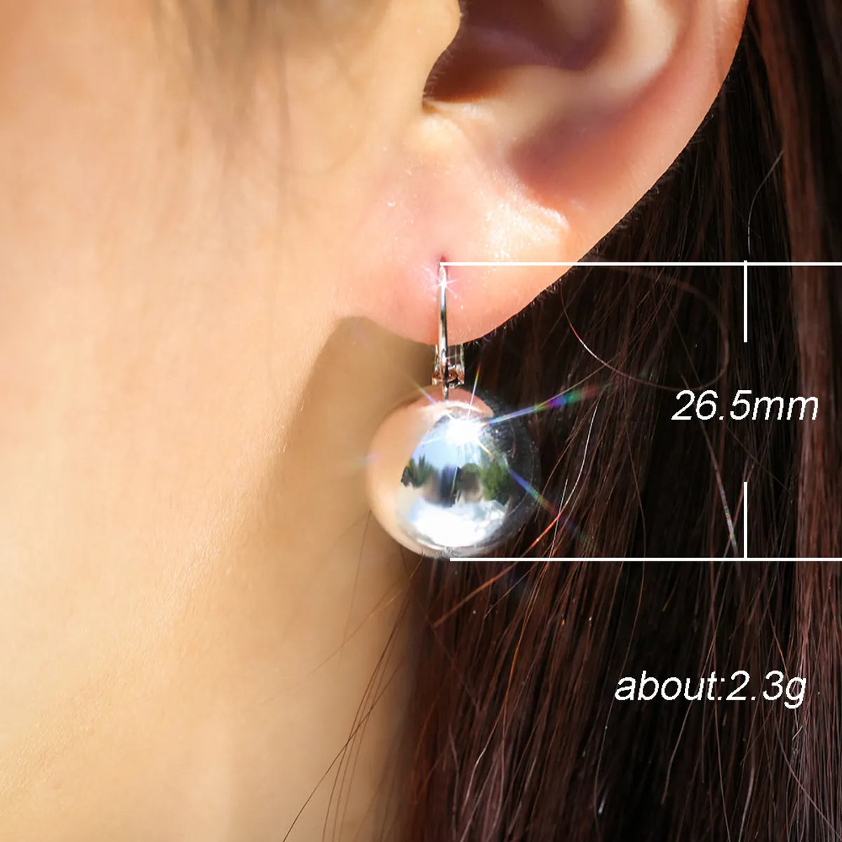 Simple Creative Ball Shaped Metal Copper Earrings Wholesale