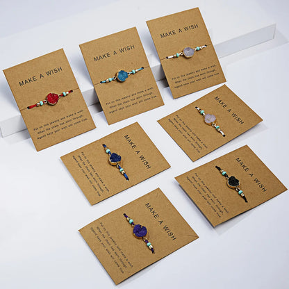 Simple Creative Natural Stone Woven Paper Card Bracelet Jewelry