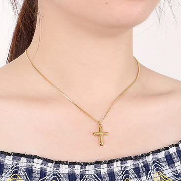 Internet Celebrity Ins Cold Style Simple Cross Necklace Women's Design Clavicle Chain Punk Cross Necklace