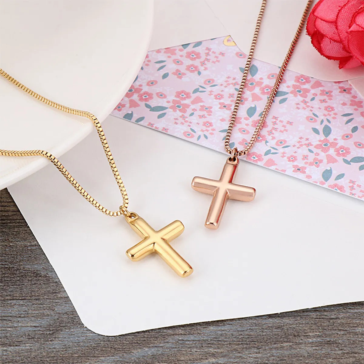 Internet Celebrity Ins Cold Style Simple Cross Necklace Women's Design Clavicle Chain Punk Cross Necklace