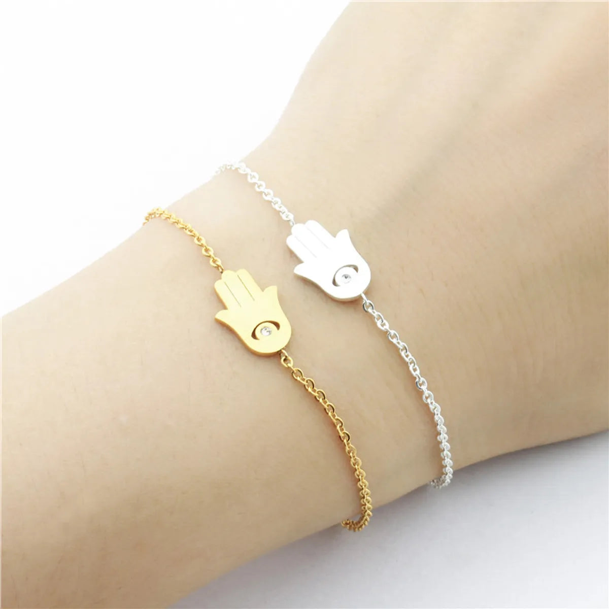 Simple Crystal Magic Eye Bracelet Stainless Steel Bracelet Wholesale