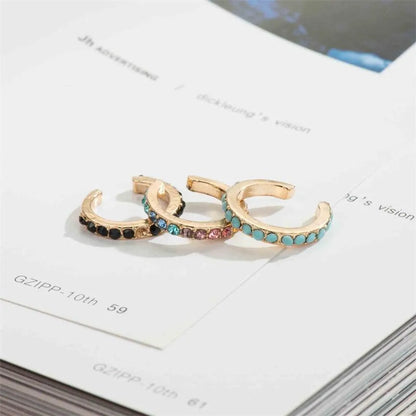 Wholesale Jewelry Lady U Shape Copper Artificial Gemstones Plating Earrings