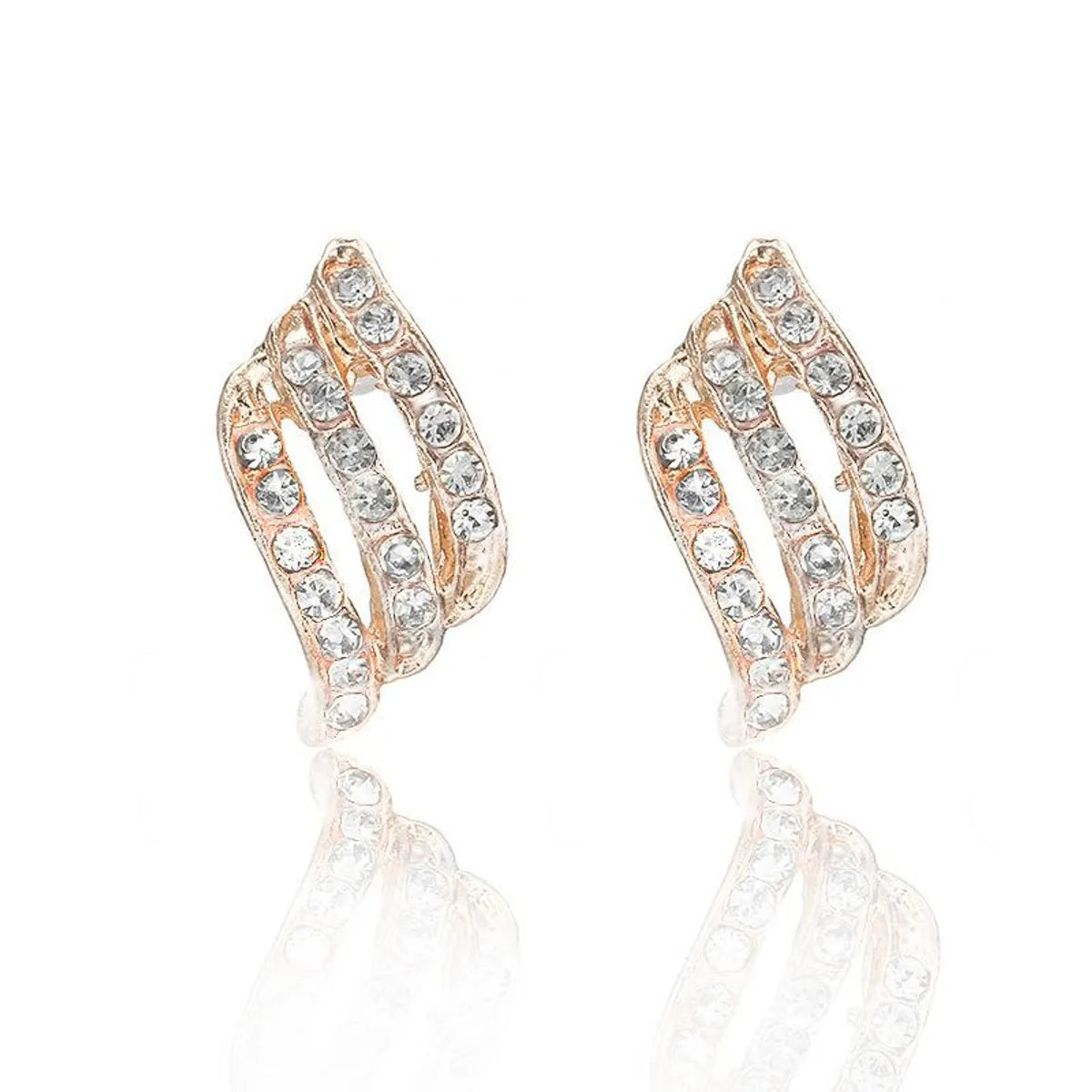 Simple Rhinestone Stud Earrings Nhpf147218