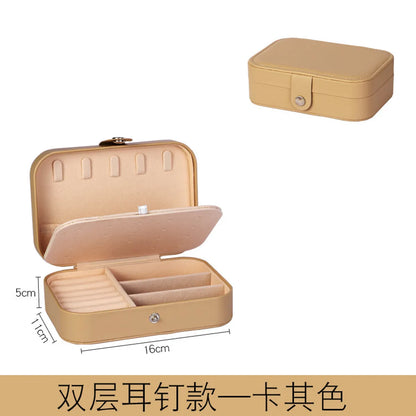 Simple Double-Layer Cosmetics Jewelry Box 16*11*5cm