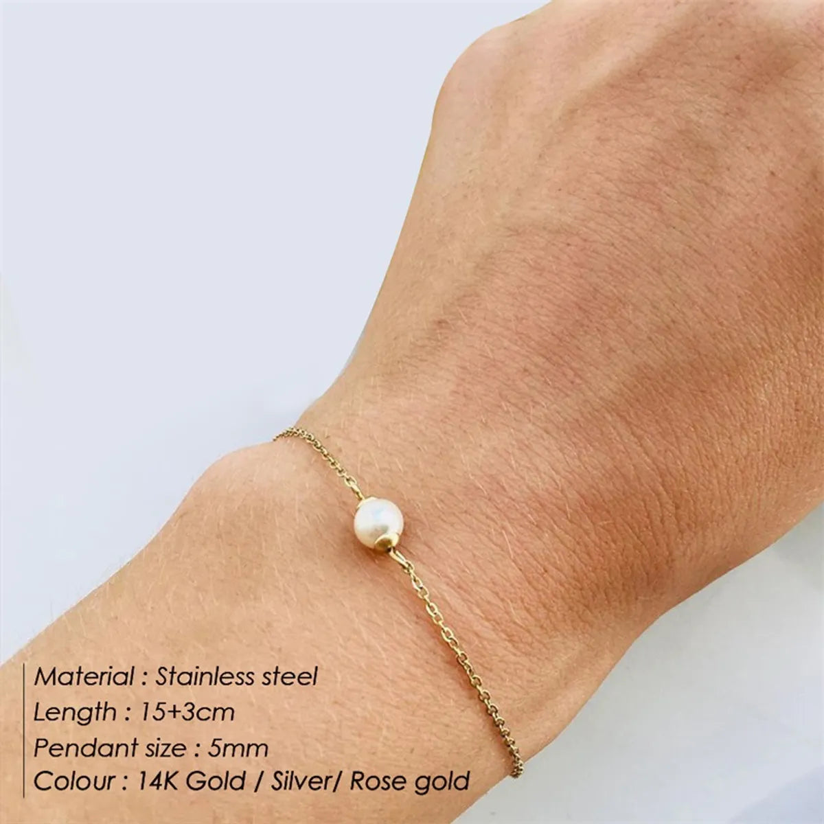 Simple Double-layer Stainless Steel Stacked Pearl Chain Bracelet Jewelry Wholesale