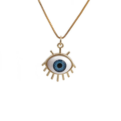 Simple Dripping Evil Eye Pendant Copper Zircon Necklace Wholesale