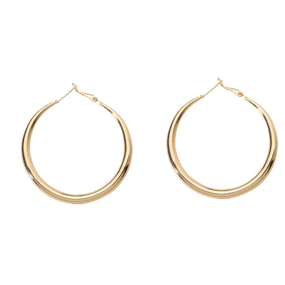 Simple Exaggerated Retro Fashion Korean New Glossy Big Circle Earrings Wholesale Nihaojewerly