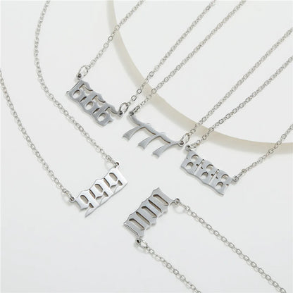 Simple Fashion Angel 000-999 Stainless Steel Number Necklace Wholesale Gooddiy