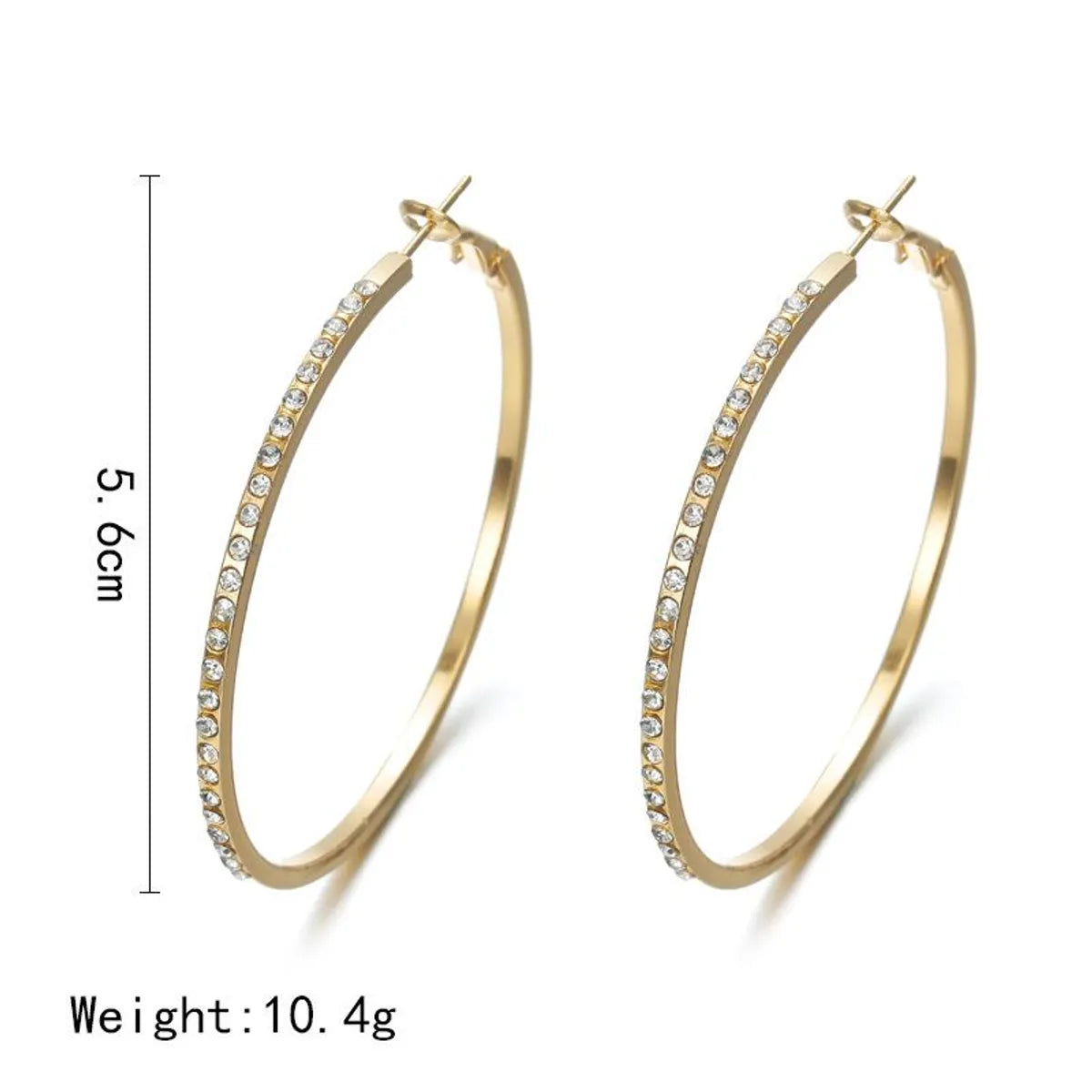 Simple Fashion Rhinestone-encrusted Alloy Big Hoop Earrings Nhpf145217