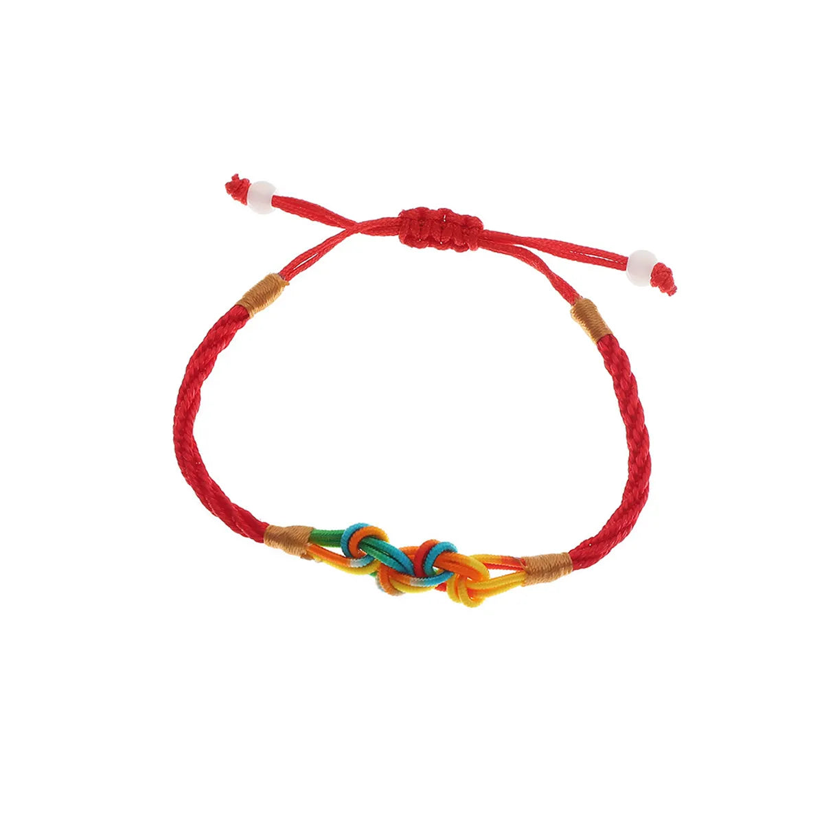 Simple Fashion Geometric Gradient Red Rope Adjustable Bracelet