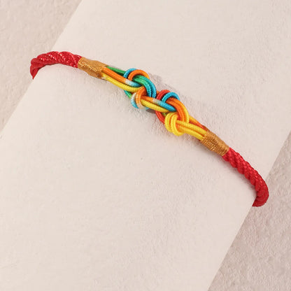 Simple Fashion Geometric Gradient Red Rope Adjustable Bracelet