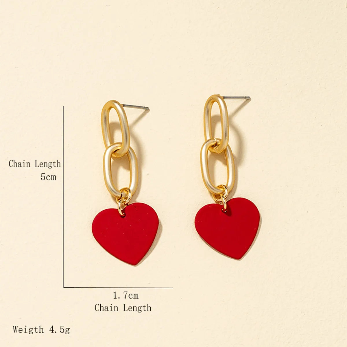 Simple Fashion Heart-shaped Tassel Earrings