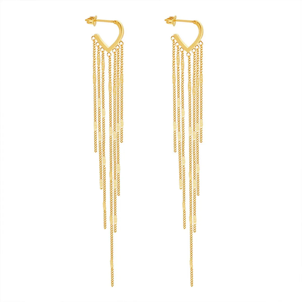 Simple Fashion Long Tassel Titanium Steel Ear Jewelry