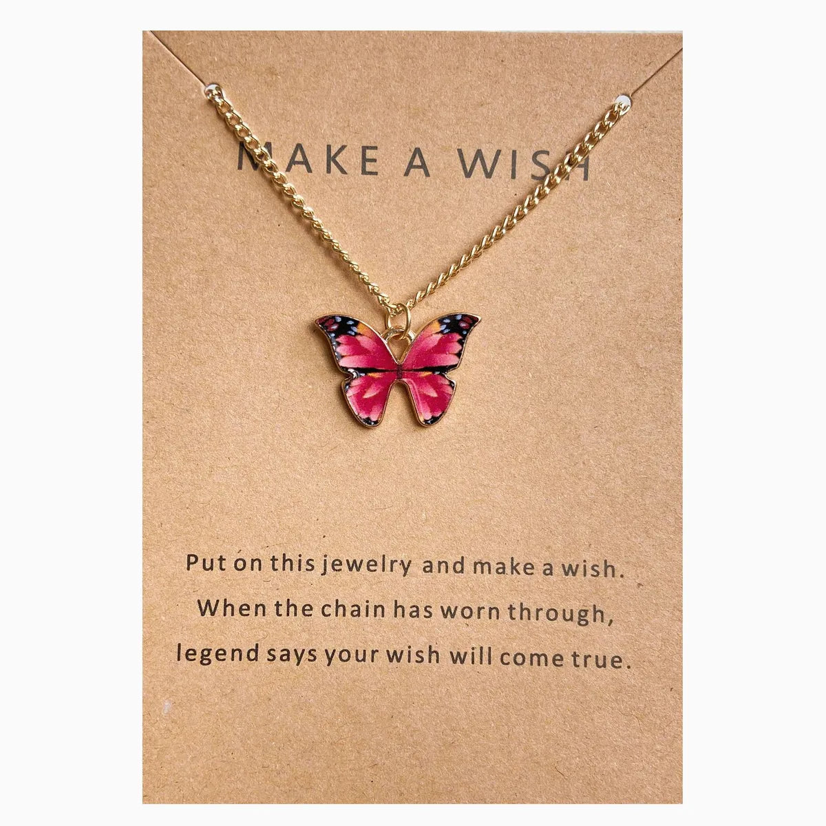 Simple Fashion Retro Multicolor Butterfly Necklace