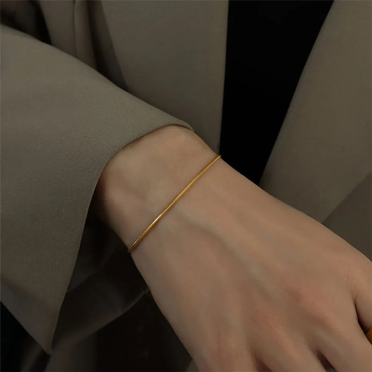 Simple Fashion Snake Bone Bracelet Gold Plated Bracelet Stainless Steel Bracelet