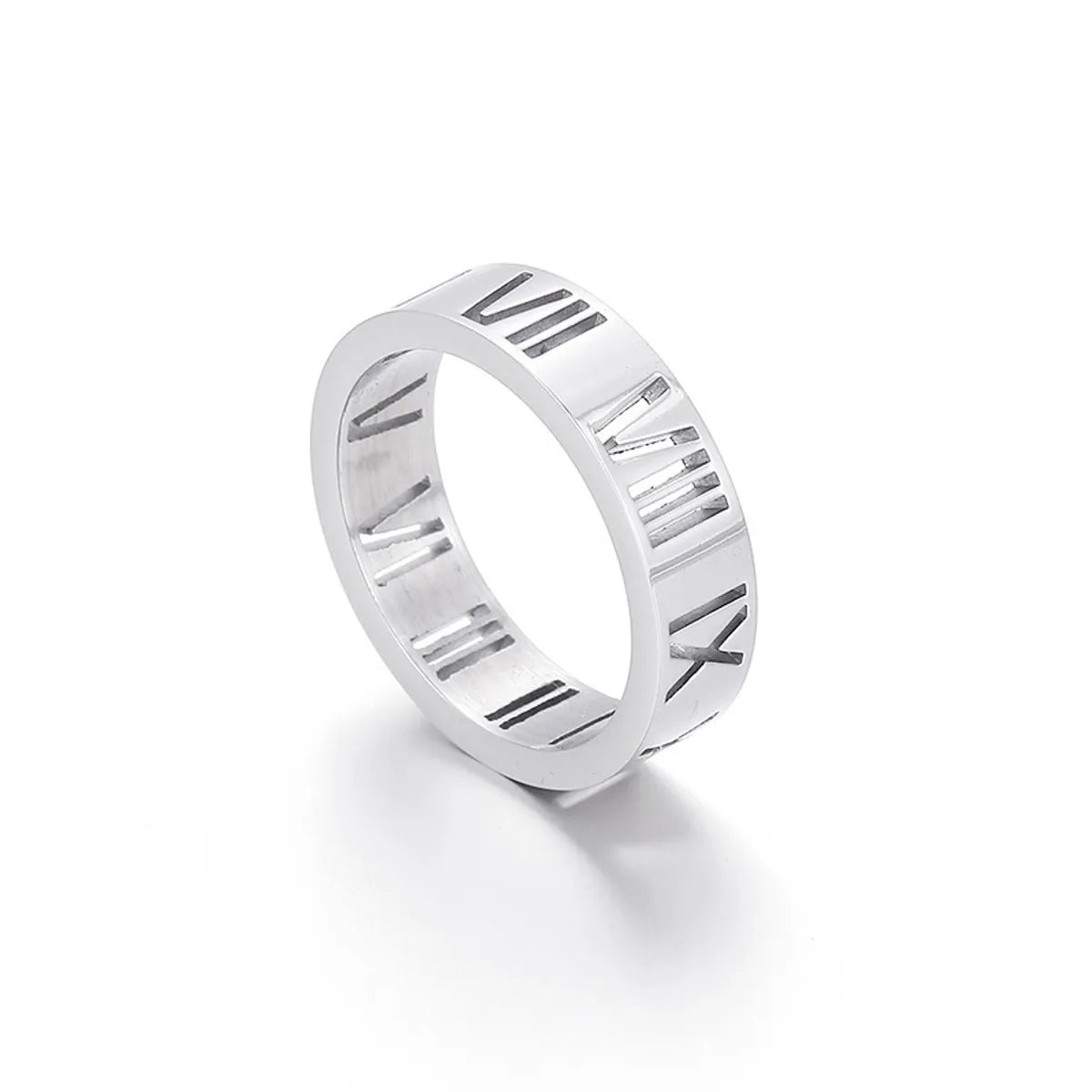 Simple Fashion Stainless Steel Hollow Roman Numeral Ring Wholesale Gooddiy