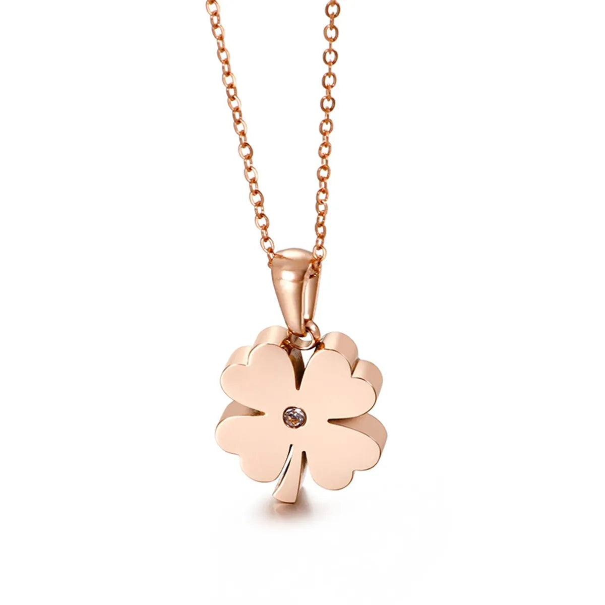 Simple Four-leaf Clover Pendant Stainless Steel Necklace Wholesale Gooddiy