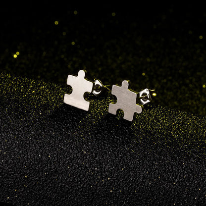 Simple Style Jigsaw Plating Alloy No Inlaid Earrings Ear Studs