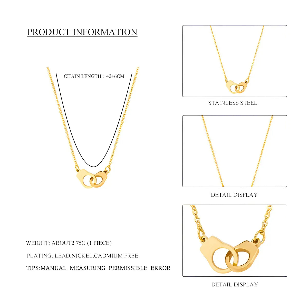 Fashion Animal Stainless Steel Plating Necklace