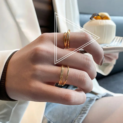 Simple Geometric Fine Simple Weaving Copper Ring Wholesale