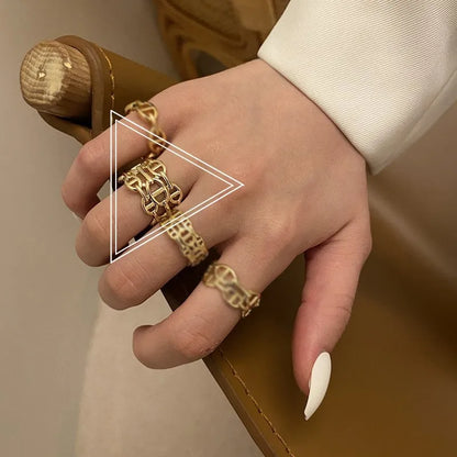 Simple Geometric Fine Simple Weaving Copper Ring Wholesale