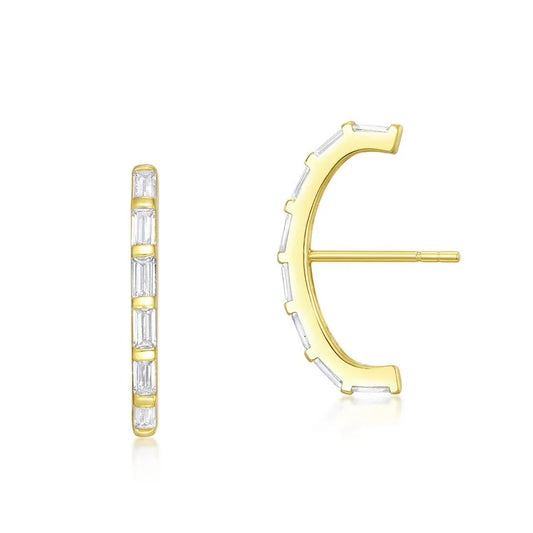 Simple Geometric Ladder Square S925 Silver Earrings