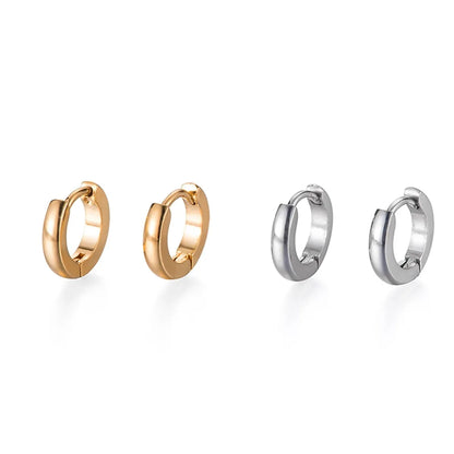 Simple Geometric Plain Titanium Steel Metal Hoop Earrings Wholesale