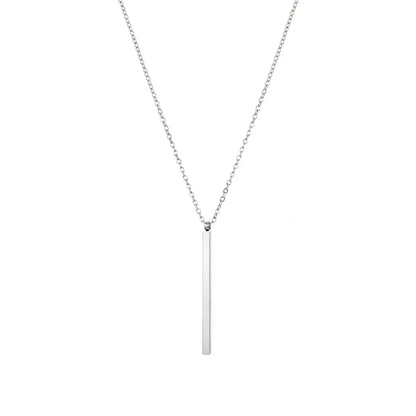 Simple Geometric Rectangular Stainless Steel Necklace