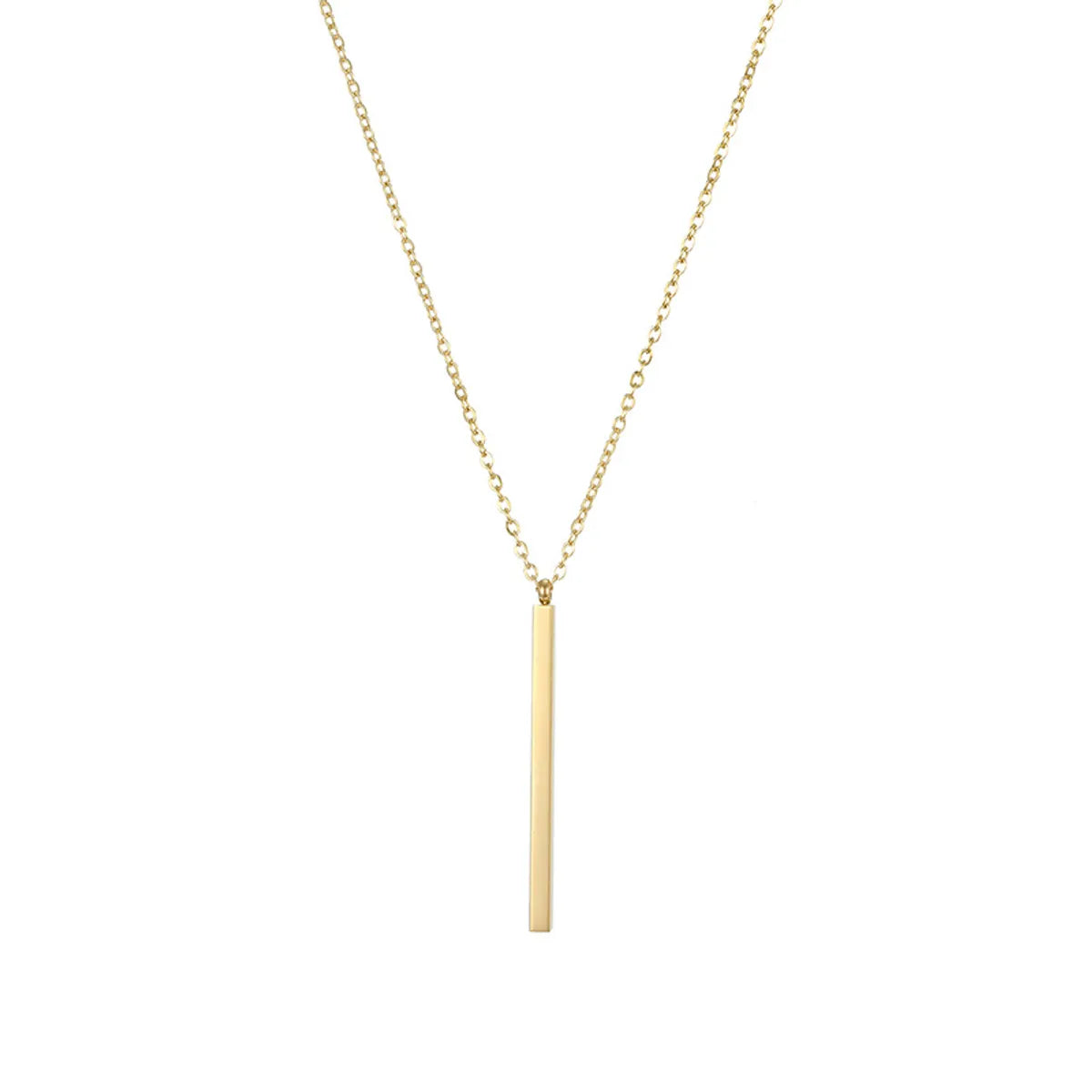 Simple Geometric Rectangular Stainless Steel Necklace