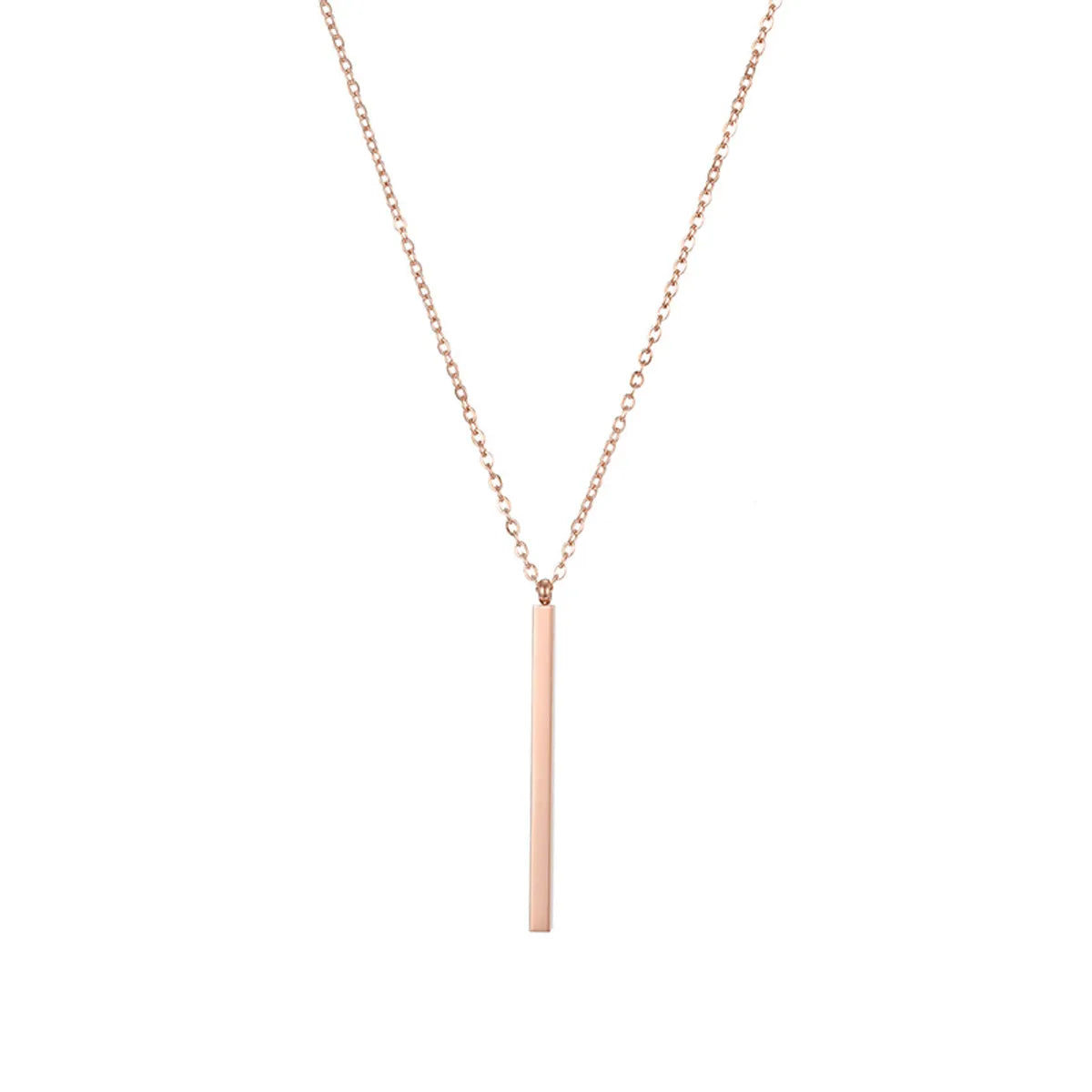 Simple Geometric Rectangular Stainless Steel Necklace