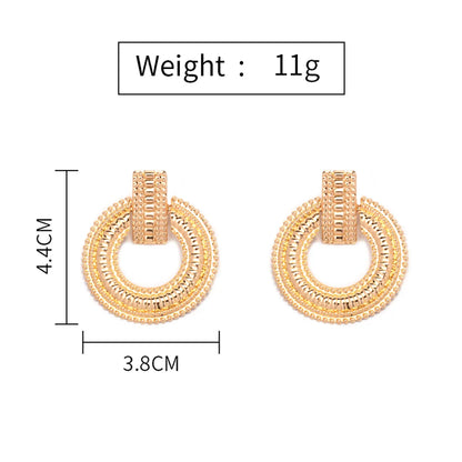 Simple Geometric Solid Color Pair Of Women'S Golden Earrings