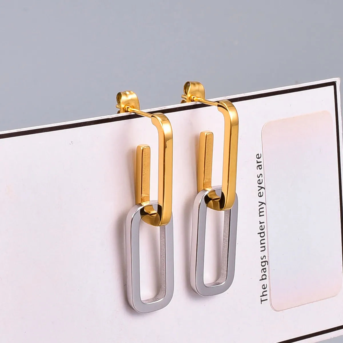 1 Pair Classic Style U Shape Square Plating 304 Stainless Steel Titanium Steel 18K Gold Plated Drop Earrings